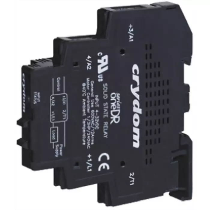 SENSATA/CRYDOM Solid State Interface Relay 32 V DC Control 12 A RMS Load DIN Rail Mount, DR48D12