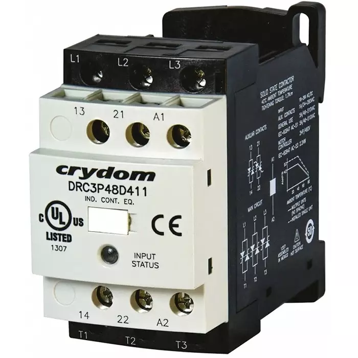 SENSATA/CRYDOM Solid State Relay 7.6 A Load DIN Rail Mount 510 V AC Load, DRC3P48B400R2
