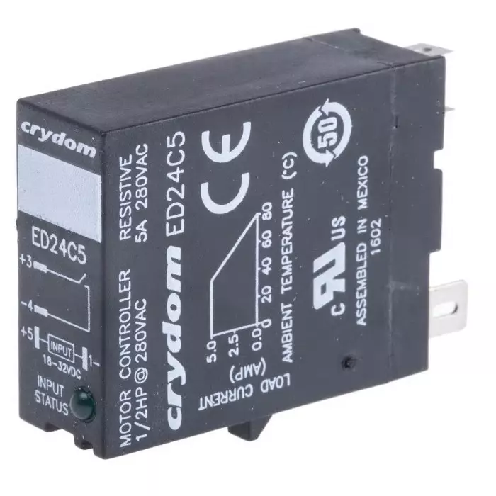SENSATA/CRYDOM Solid State Relay ED Series 5 A Load DIN Rail Mount 280 V rms 32 DC Control, ED24C5