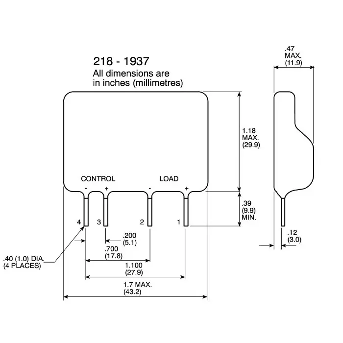 SENSATA/CRYDOM Solid State Relay D2W Series 3 A Load PCB Mount 280 V rms 32 DC Control, D2W203F