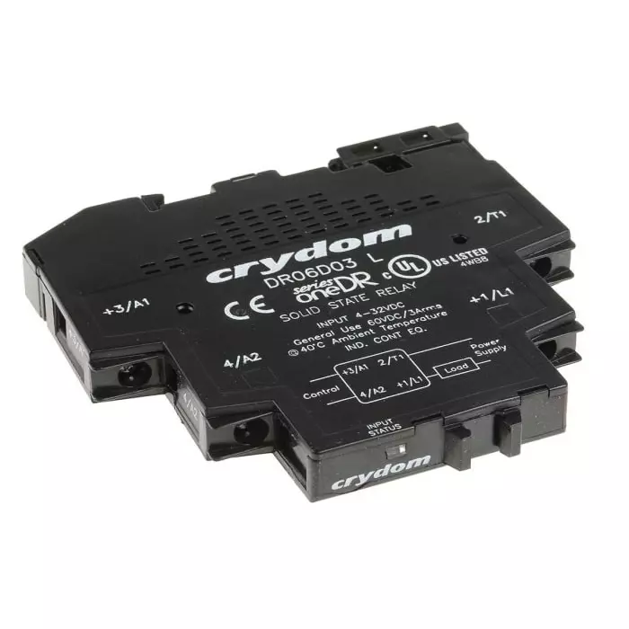 SENSATA/CRYDOM Solid State Interface Relay 32 V DC Control 3 A Load DIN Rail Mount, DR06D03