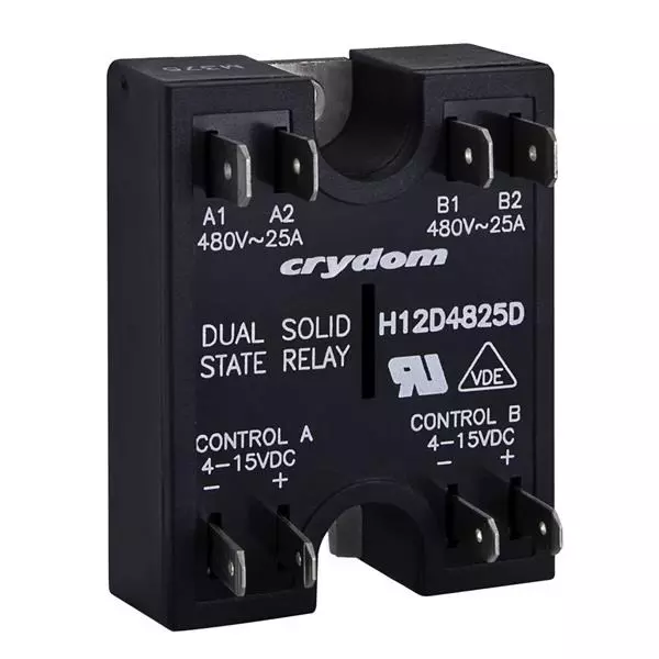 Crydom Dual Series Solid State Relays Panel Mount 40 A Load Current Rating, H12D4840DE