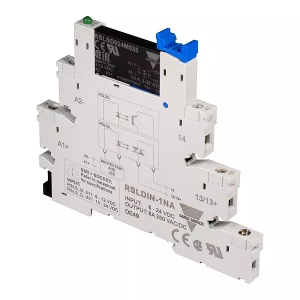 Carlo Gavazzi RSLS Series Solid State Relays DIN Rail 3.5 A 15 VDC to 30 VDC Control Voltage Range, RSLSD024D035IN1
