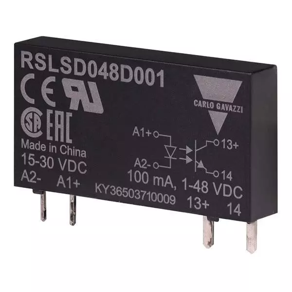 Carlo Gavazzi Solid State Relay PCB Mount SPST (1 Form A) 1 to 48 V DC, RSLSD048D001
