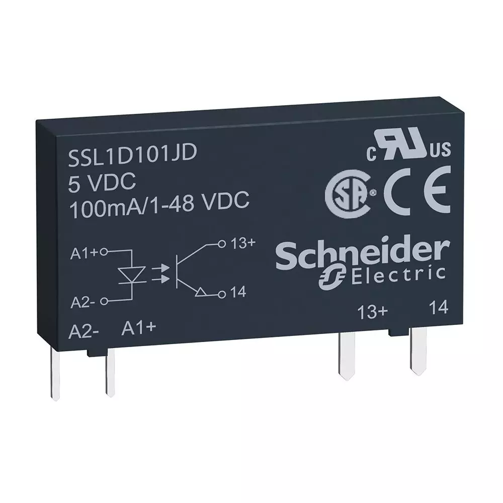 Schneider Electric Solid State Relay Socket Mount 100 mA Load Current Rating, SSL1D101JD