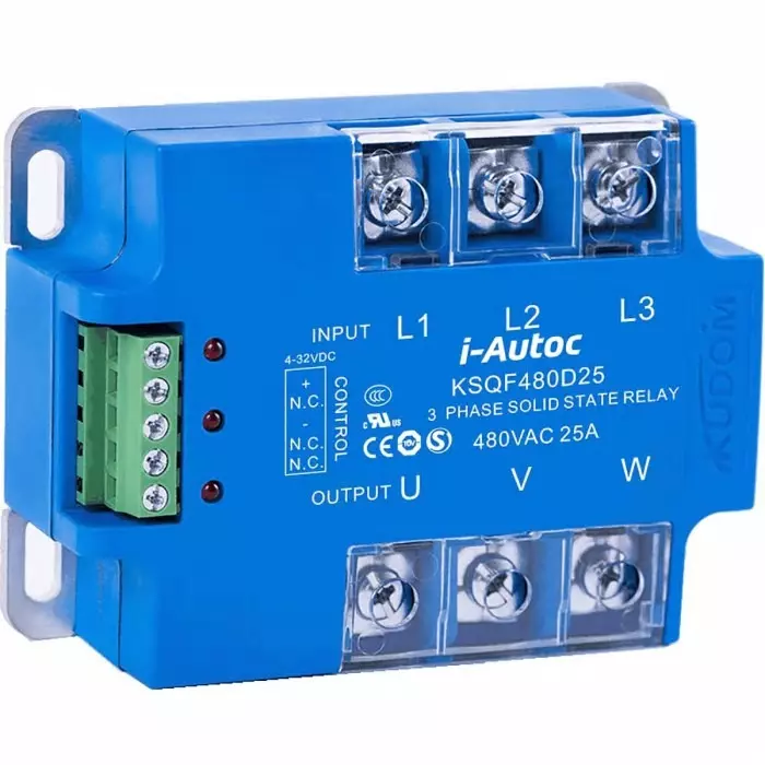 I-Autoc Solid State Relay 40 A Load Panel Mount 530 V AC Load 32 V DC Control, KSQF480D40