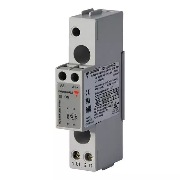 Carlo Gavazzi RGS1 Series Single Phase Relays Panel Mount 30 A Load Current Rating, RGS1A60D30KGU