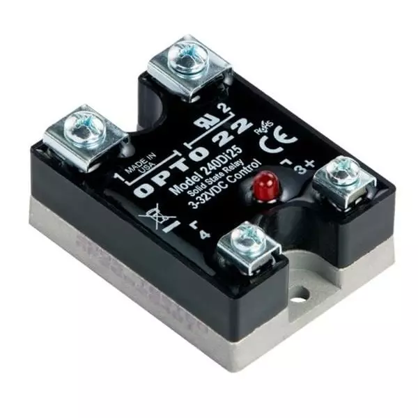 OPTO 22 DC Series Solid State Relays Panel Mount 25 A Load Current Rating, 240Di25