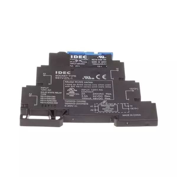 IDEC RV8S Series Solid State Relays DIN Rail Mount 100 mA Load Current Rating, RV8S-L-D48-A120