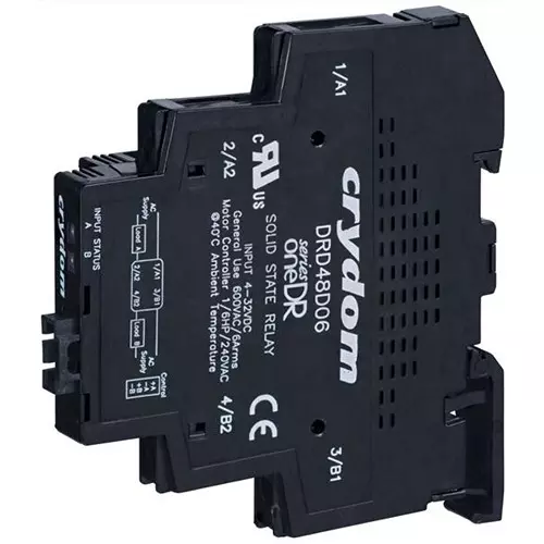 Crydom Solid State Relay DIN Rail Mount 12 Amp 1 Form A (SPST-NO) 1 to 60 V DC, DR06D12X