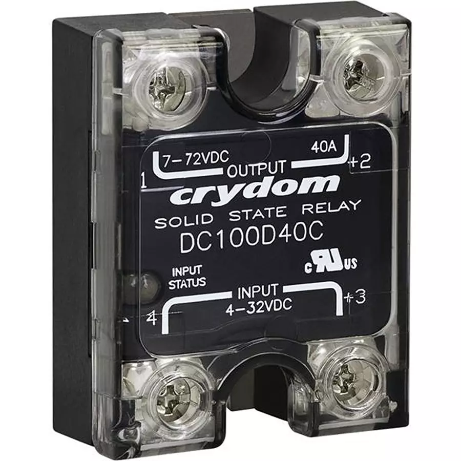 Crydom Solid State Relay Panel Mount 20 Amp 1 Form A (SPST-NO) 1 to 400 V DC, DC400D20