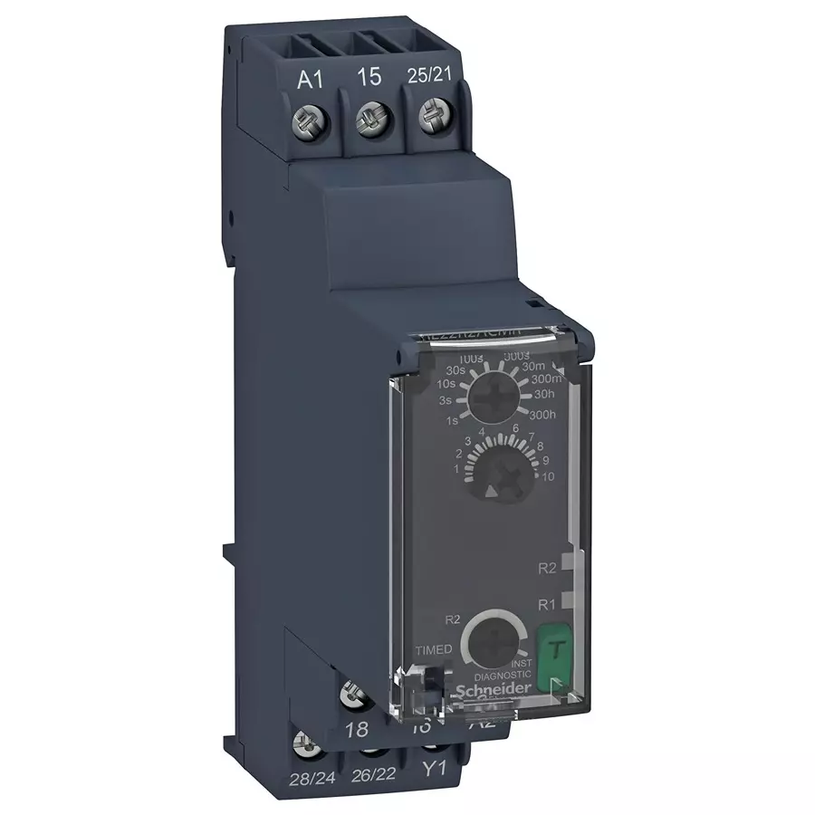 SCHNEIDER ELECTRIC Time Delay Relay, Spdt, 300H, 250V, 8A, Re22R2Acmr