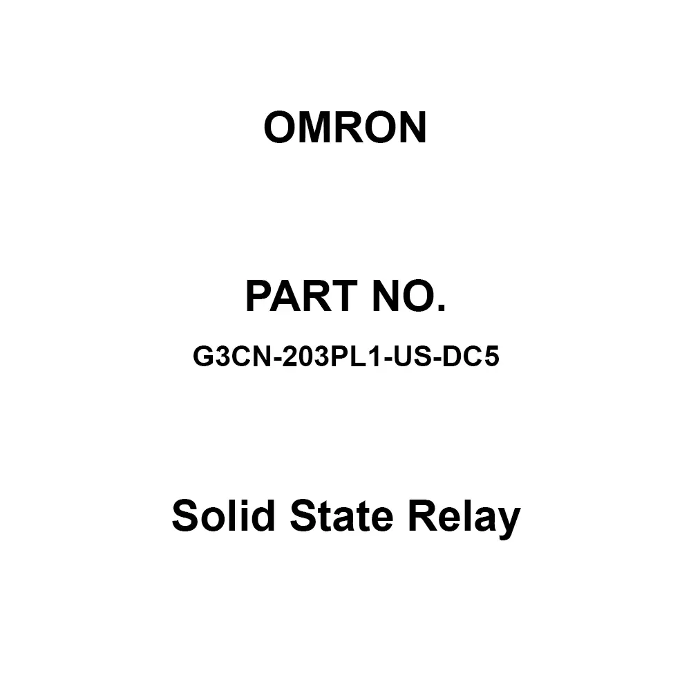 Omron Solid State Relay DC 5 V Rated Voltage, G3CN-203PL1-US-DC5