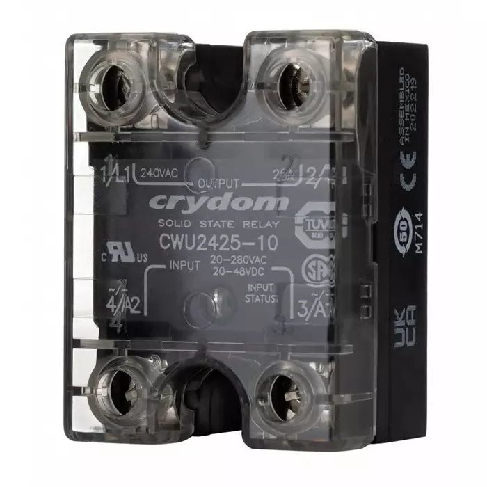 SENSATA/CRYDOM Solid State Relay CW24 Series 25 A Load Panel Mount 280 V AC 48 DC Control, CWU2425-10