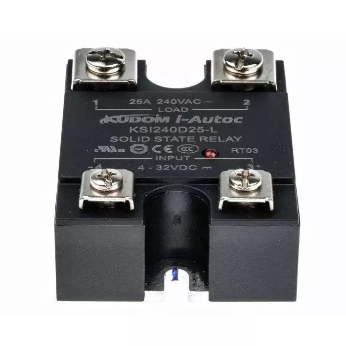 I-Autoc KSI Series Solid State Relay 25 A Load Panel Mount 280 V AC Load 32 V DC Control, KSI240D25-L