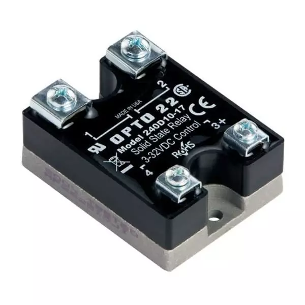 OPTO 22 DC Series Solid State Relays Panel Mount 10 A Load Current Rating, 240D10-17