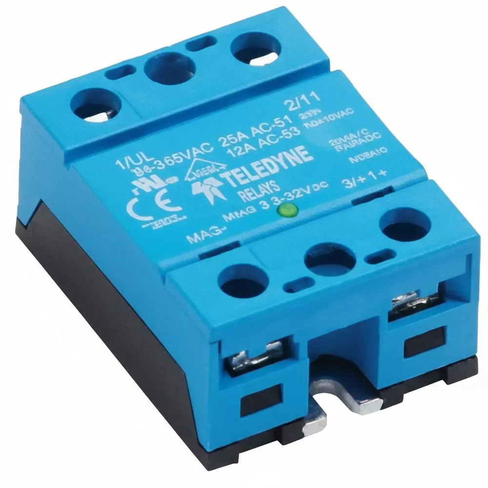 Teledyne Relays SH Series Solid State Relays Panel Mount 25 A Load Current Rating, SH24A25
