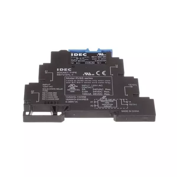 IDEC Solid State Relay DIN Rail Mount 1 Form A (SPST-NO), RV8S-L-D24-A120