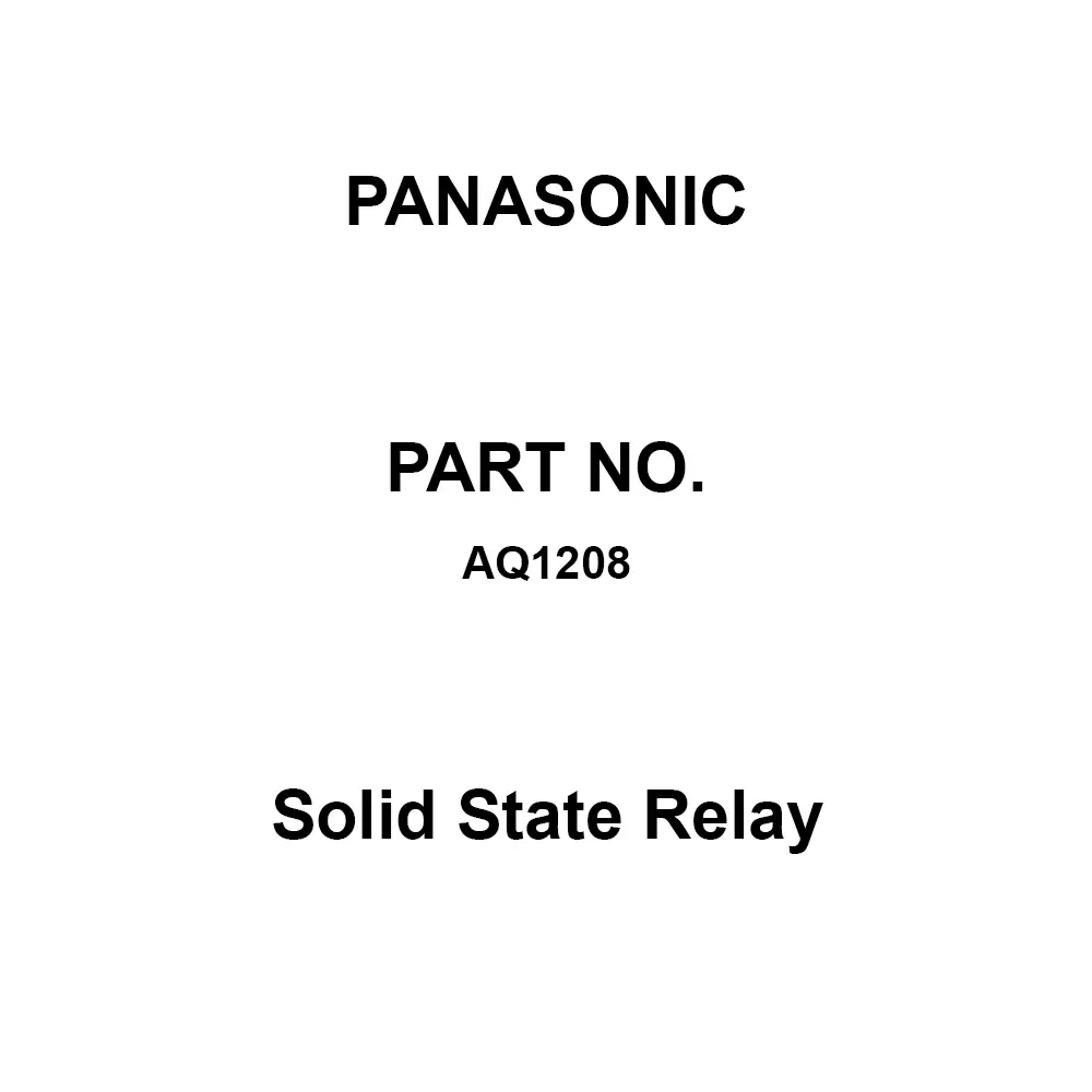 Panasonic Solid State Relay AC 75-250 V, AQ1208 (Pack of 20 Pcs)