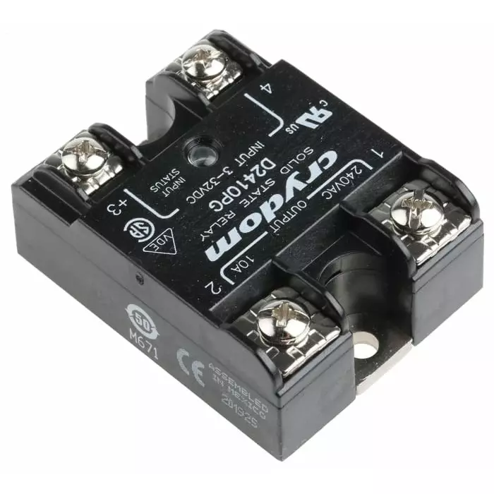 SENSATA/CRYDOM Solid State Relay Series 1 10 A Load Panel Mount 280 V rms 32 Control, D2410PG