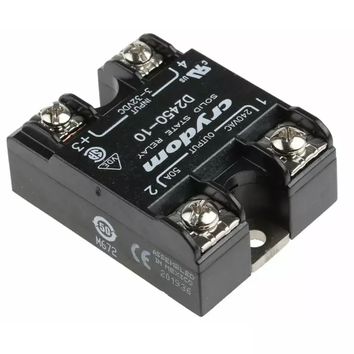 SENSATA/CRYDOM Solid State Relay 1 Series 50 A RMS Load Panel Mount 280 V 32 Control, D2450-10