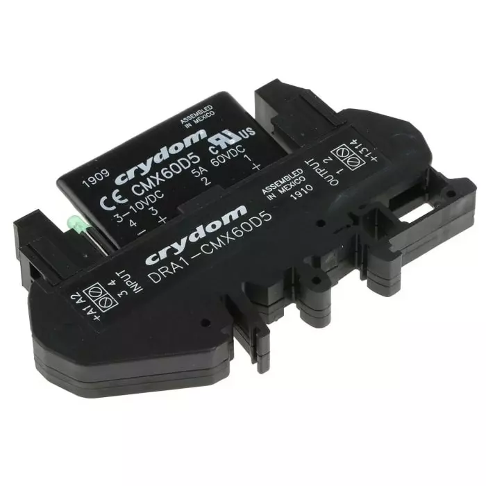 SENSATA/CRYDOM Solid State Interface Relay DRA1 CMX Series 10 V DC Control 5 A Load DIN Rail Mount, DRA1-CMX60D5