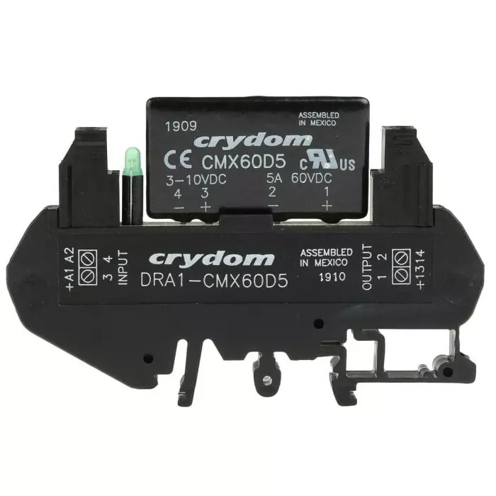 SENSATA/CRYDOM Solid State Interface Relay DRA1 CMX Series 10 V DC Control 5 A Load DIN Rail Mount, DRA1-CMX60D5