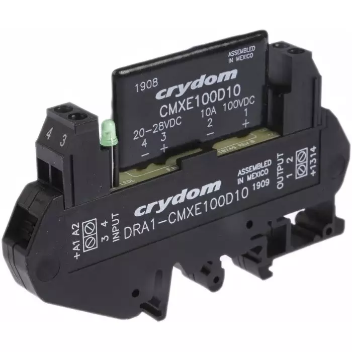 SENSATA/CRYDOM Solid State Interface Relay DRA Series 28 V DC Control 8 A Load DIN Rail Mount, DRA1-CMXE100D10
