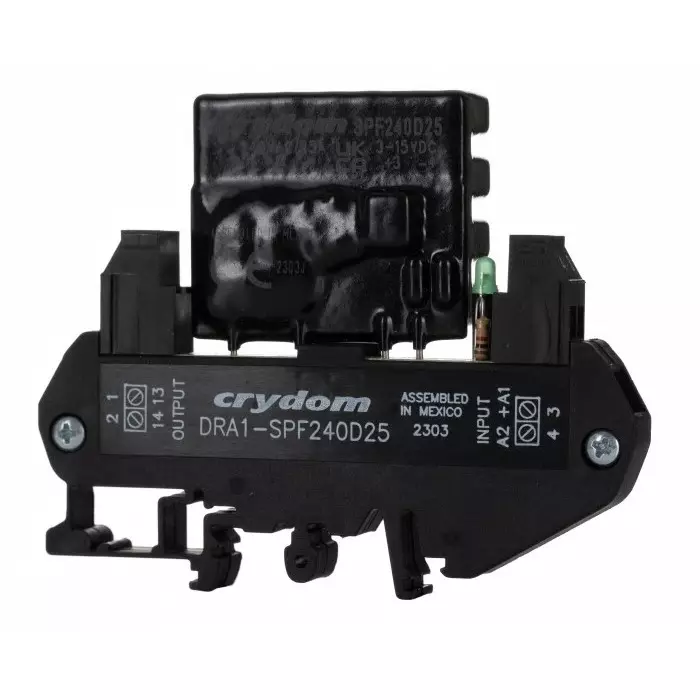 SENSATA/CRYDOM Solid State Interface Relay DRA1 SPF Series 15 V DC Control 10 A RMS Load DIN Rail Mount, DRA1-SPF240D25