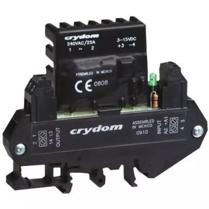 SENSATA/CRYDOM Solid State Interface Relay 32 V DC Control 10 A RMS Load DIN Rail Mount, DRA1-SPFE240D25R