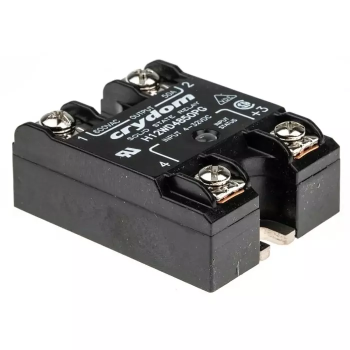 SENSATA/CRYDOM Solid State Relay H12WD Series 50 A Load Panel Mount 660 V AC 32 Control, H12WD4850PG