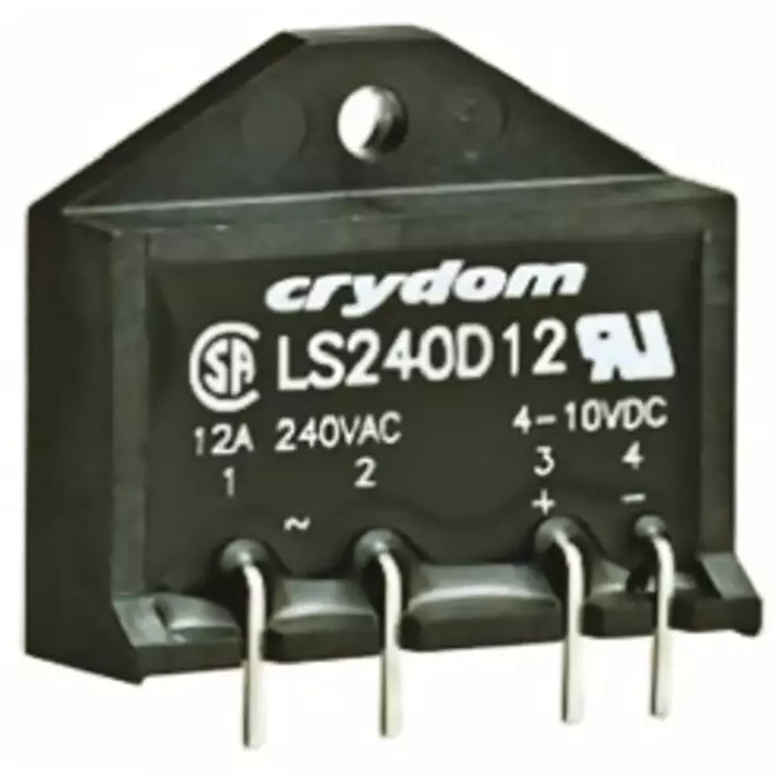 SENSATA/CRYDOM Solid State Relay 12 A Load PCB Mount 280 V rms 10 DC Control, LS240D12