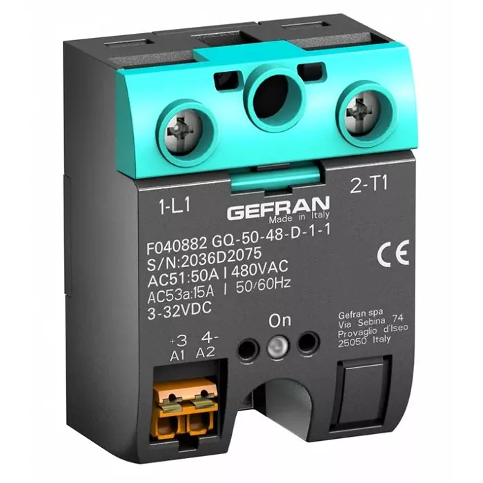 GEFRAN GQ Series Solid State Relay 15 A Load Surface Mount 480 V AC Load, GQ-15-48-D-1-4