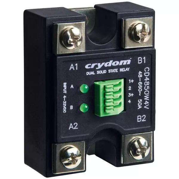 Crydom Evolution Dual Series Solid State Relays Panel Mount 50 A Load Current Rating, CD2450W4V