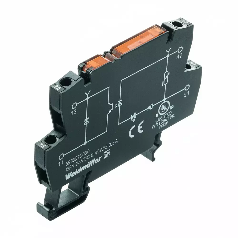 Weidmuller Solid State Relays Terminal Block DIN Rail Mount 100 mA Load Current Rating, 8950710000