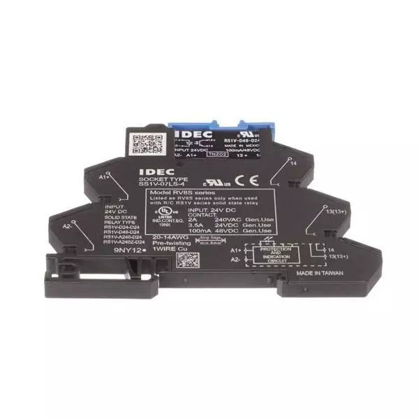 IDEC Solid State Relay DIN Rail Mount 100 mA 1 Form A (SPST-NO) 48 V DC, RV8S-S-D48-D24