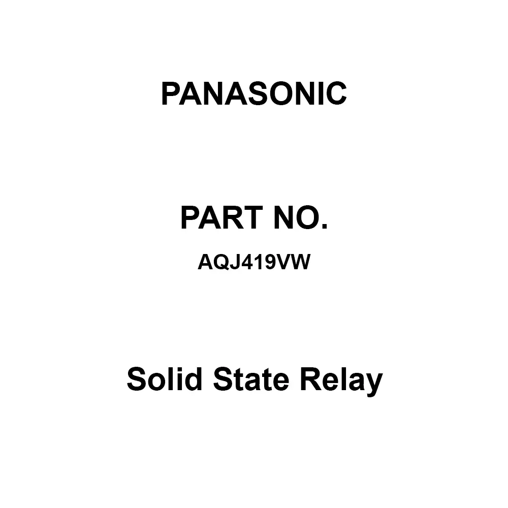Panasonic Solid State Relay Input side: DC12 V Rated Voltage, AQJ419VW (Pack of 10 Pcs)