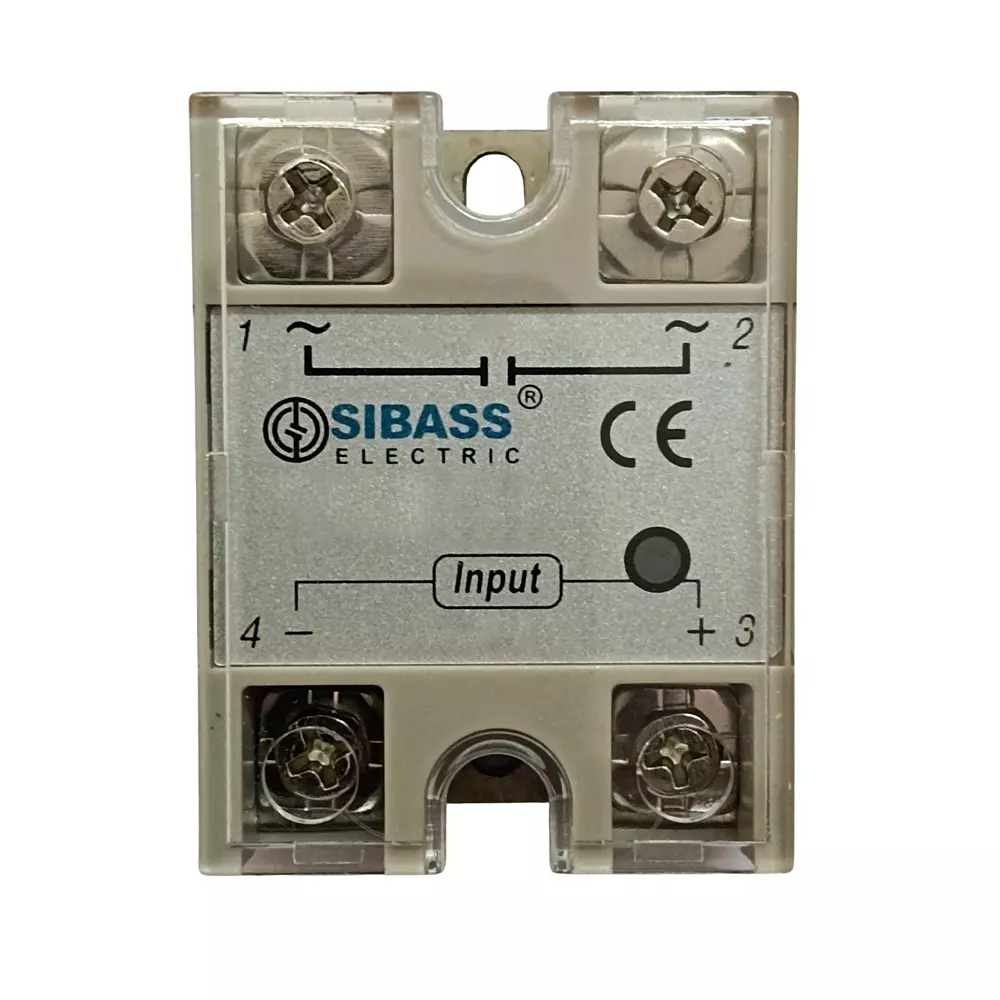 Sibass Electric 25 Amp Solid State Relay with CE Mark Single Phase AC to DC 3.32 V DC Input and 90-480 V AC Output, SE-25DA (Pack of 200)