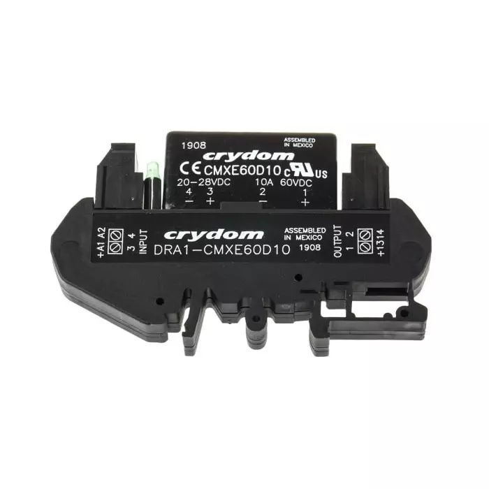 SENSATA/CRYDOM Solid State Interface Relay DRA1 CMX Series 28 V DC Control 8 A Load DIN Rail Mount, DRA1-CMXE60D10