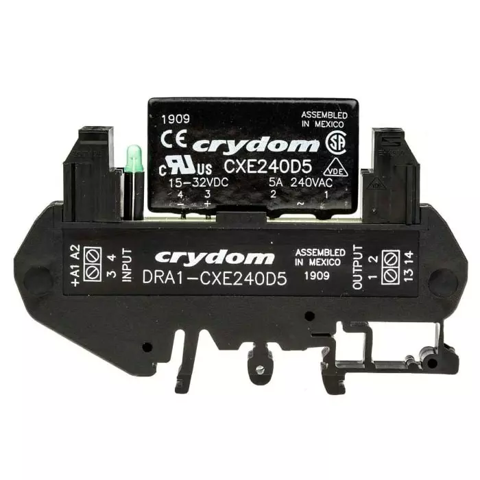 SENSATA/CRYDOM Solid State Interface Relay DRA1-CX Series 32 V DC Control 5 A RMS Load DIN Rail Mount, DRA1-CXE240D5