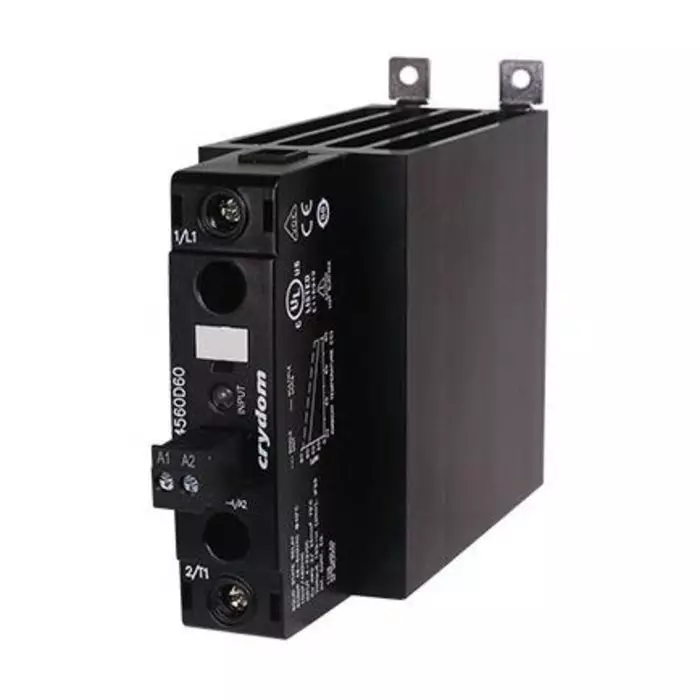 SENSATA/CRYDOM Solid State Relay DR45 Series 60 A Load DIN Rail Mount 600 V AC Load, DR4560A60RPJ