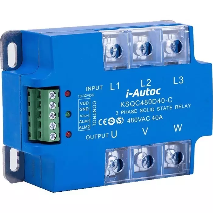 I-Autoc Solid State Relay 60 A Load Panel Mount 530 V AC Load 32 V DC Control, KSQC480D60-C