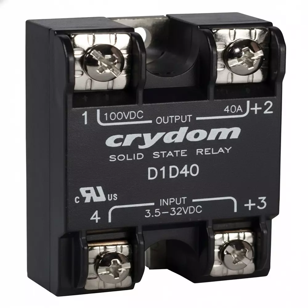 Crydom 1-DC Series Solid State Relays Panel Mount 100 A Load Current Rating, D1D100