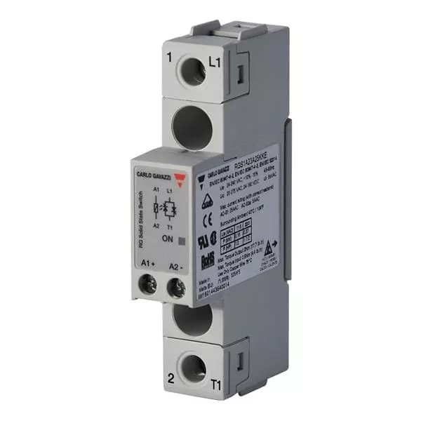 Carlo Gavazzi RGS1 Series Single Phase Relays Panel Mount 25 A Load Current Rating, RGS1A23A25KKE