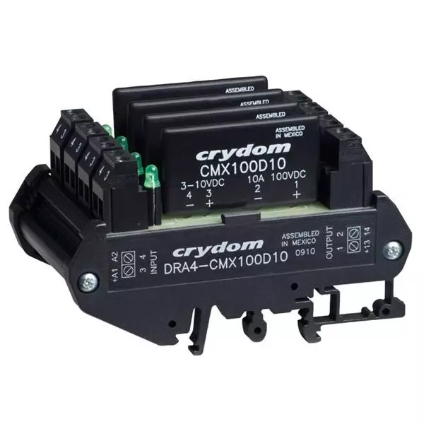 Crydom DRA4 Series Solid State Relays DIN Rail Mount 3 A Load Current Rating, DRA4-CMX200D3