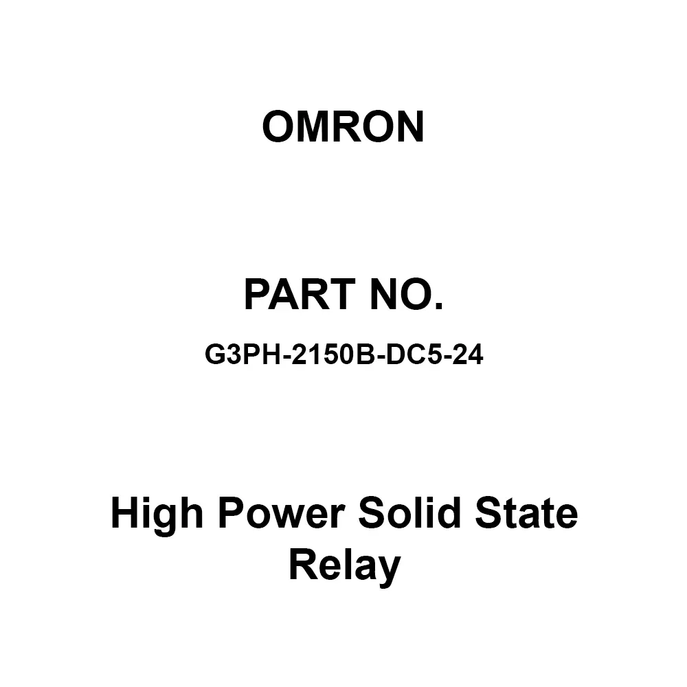 Omron High Power Solid State Relay DC 5 to 24 V Rated Voltage, G3PH-2150B-DC5-24