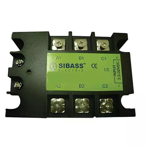 Sibass Electric 50 Amp Solid State Relay with CE Mark Three Phase DC to AC 4.32 V DC Input and 24-480 V AC Output, SE-50DA (Pack of 100)