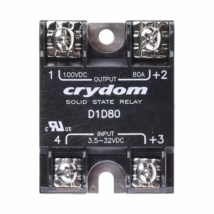 SENSATA/CRYDOM Solid State Relay 1-DC Series 80 A Load Surface Mount 100 V 32 Control, D1D80