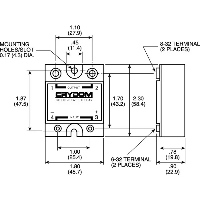 SENSATA/CRYDOM Solid State Relay HA Series 50 A Load Panel Mount 660 V AC 280 Control, HA6050