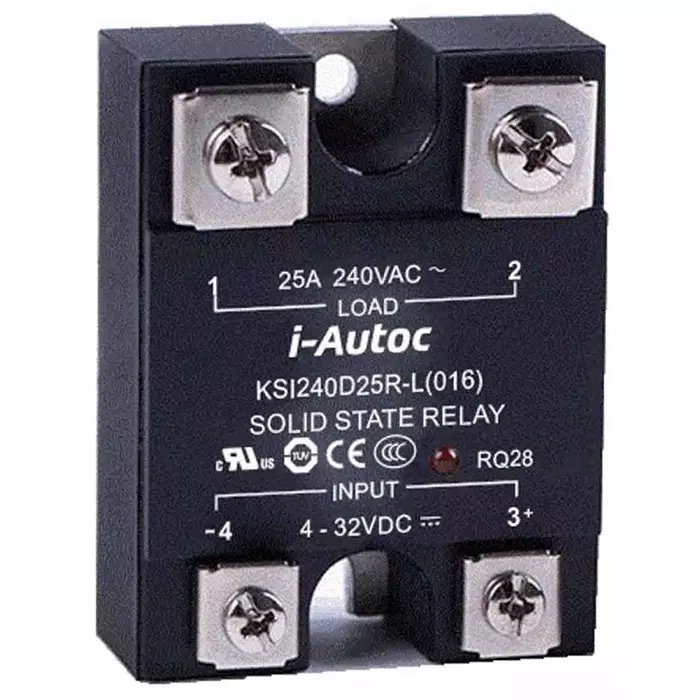I-Autoc KSI Series Solid State Relay 25 A Load Panel Mount 530 V AC Load 32 V DC Control, KSI480D25-L